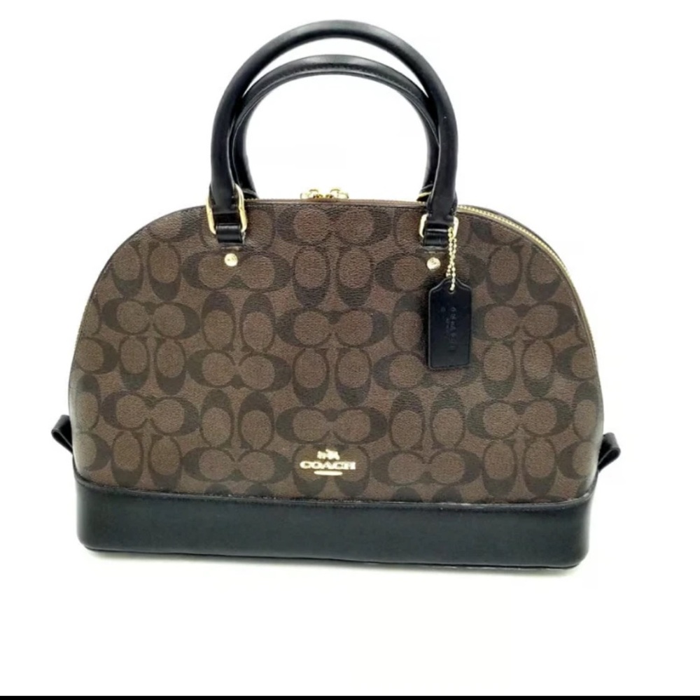 Coach Brown and Black Signiture Sierra Crossbody Satchel. BNWT
